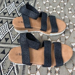 Black platform sandals